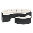 vidaXL Garden Sofa Set in Black & Cream/White