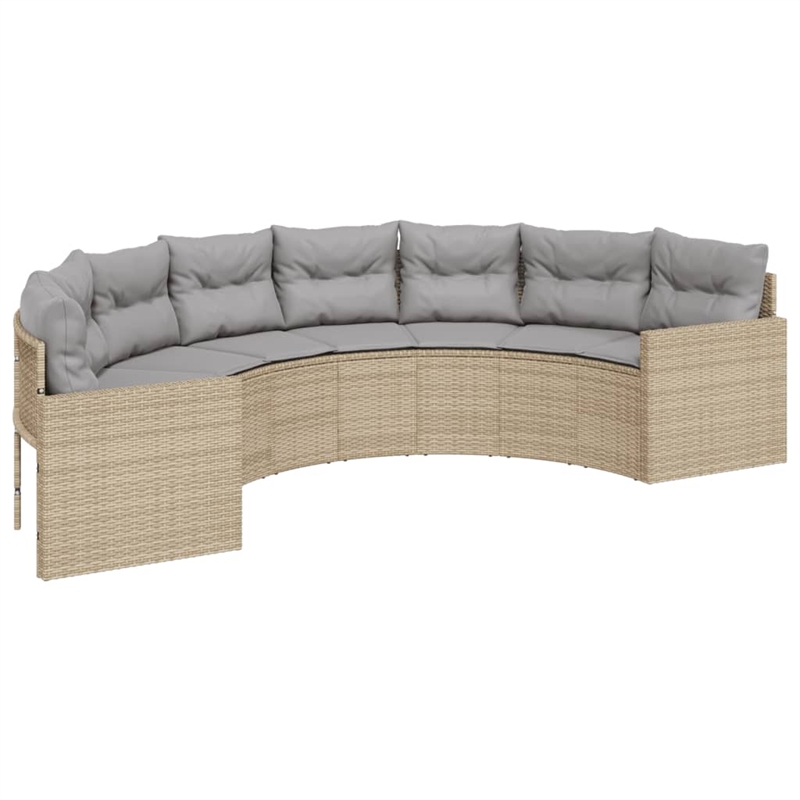 vidaXL Patio Sofa Set in Beige With Light Grey Cushions