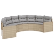 vidaXL Patio Sofa Set in Beige With Light Grey Cushions