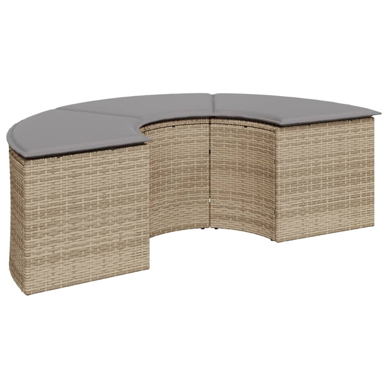 vidaXL Patio Sofa Set in Beige With Light Grey Cushions