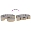 vidaXL Patio Sofa Set in Beige With Light Grey Cushions