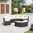 vidaXL Patio Sofa Set in Black & Cream/White Finish