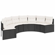 vidaXL Patio Sofa Set in Black & Cream/White Finish