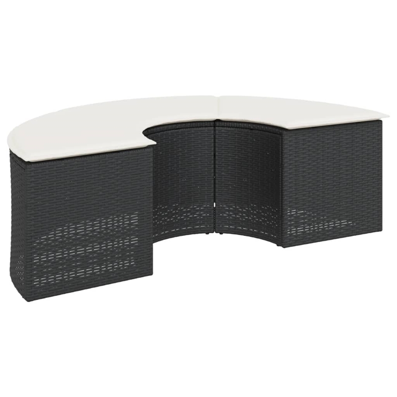 vidaXL Patio Sofa Set in Black & Cream/White Finish