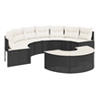 vidaXL Patio Sofa Set in Black & Cream/White Finish