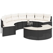 vidaXL Garden Sofa Set in Black & Cream/White Finish