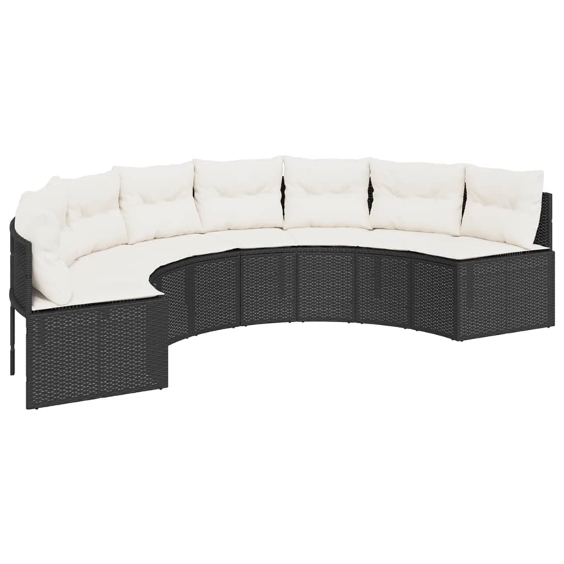 vidaXL Garden Sofa Set in Black & Cream/White Finish
