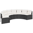 vidaXL Garden Sofa Set in Black & Cream/White Finish
