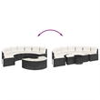 vidaXL Garden Sofa Set in Black & Cream/White Finish