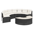 vidaXL Garden Sofa Set in Black & Cream/White Finish