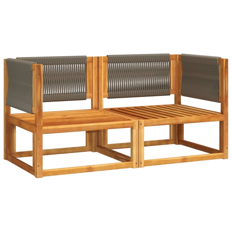 vidaXL 2 Piece Garden Corner Sofa Set With Cushions in Gray