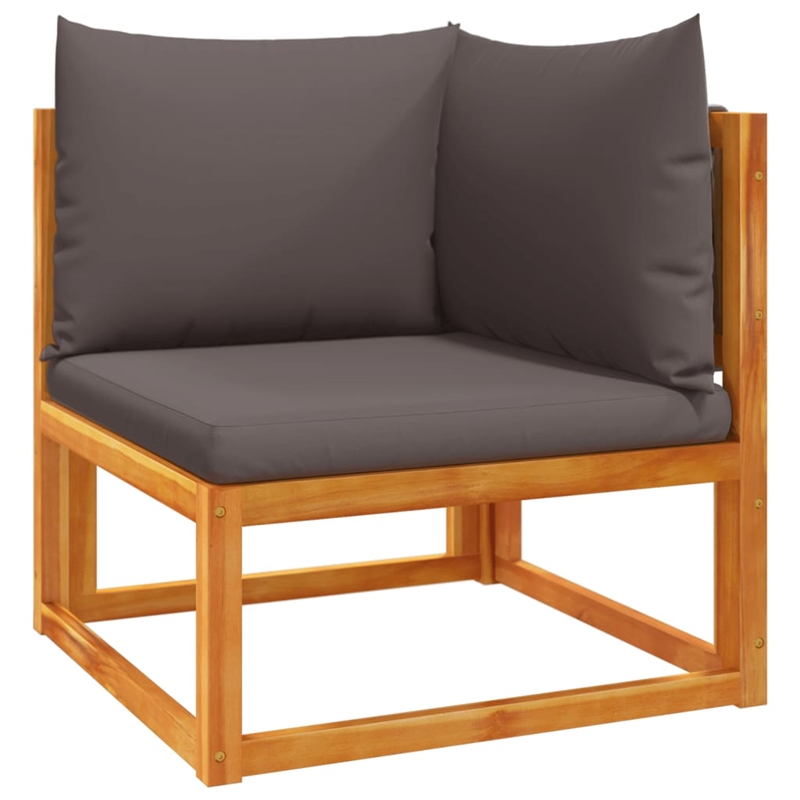 vidaXL 2 Piece Garden Corner Sofa Set With Cushions in Gray