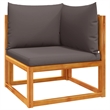 vidaXL 2 Piece Garden Corner Sofa Set With Cushions in Gray