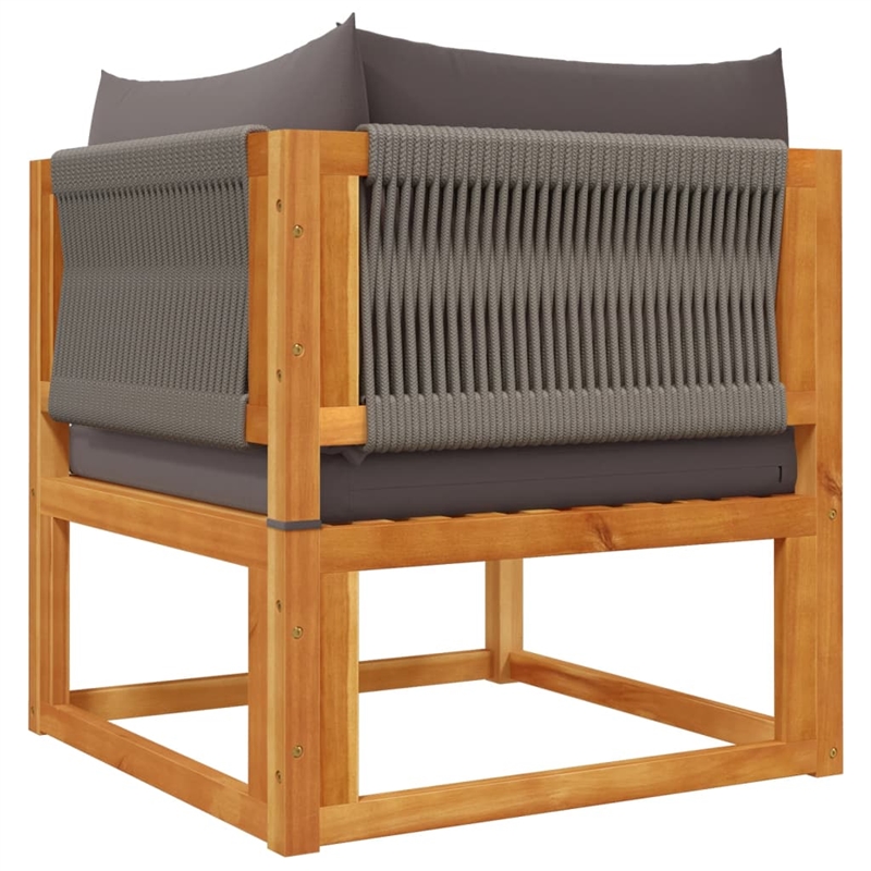 vidaXL 2 Piece Garden Corner Sofa Set With Cushions in Gray