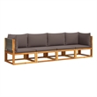vidaXL 4 Piece Garden Sofa Set With Cushions in Gray