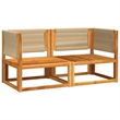 vidaXL 2 Piece Garden Corner Sofa Set With Cushions in Cream White