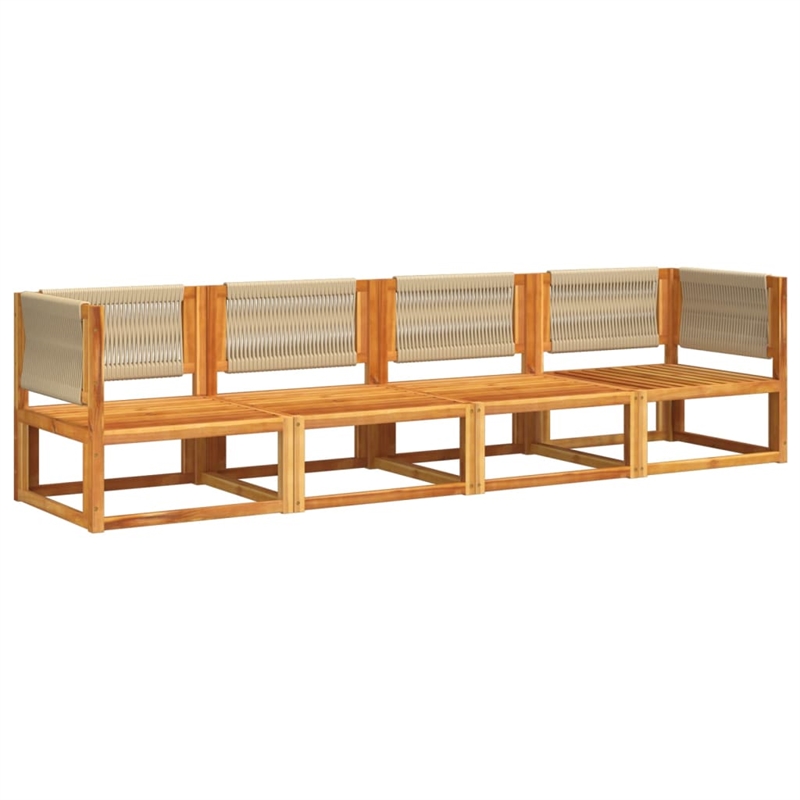 vidaXL 4 Piece Garden Sofa Set With Cushions in Cream White