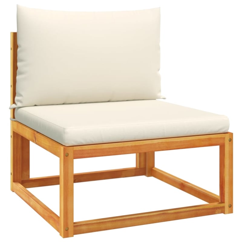 vidaXL 4 Piece Garden Sofa Set With Cushions in Cream White