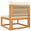 vidaXL 4 Piece Garden Sofa Set With Cushions in Cream White