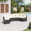 vidaXL Patio Sofa in Black & Cream With White Frame