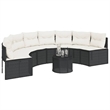 vidaXL Patio Sofa in Black & Cream With White Frame