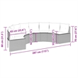 vidaXL Patio Sofa in Black & Cream With White Frame
