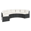 vidaXL Patio Sofa in Black & Cream With White Frame