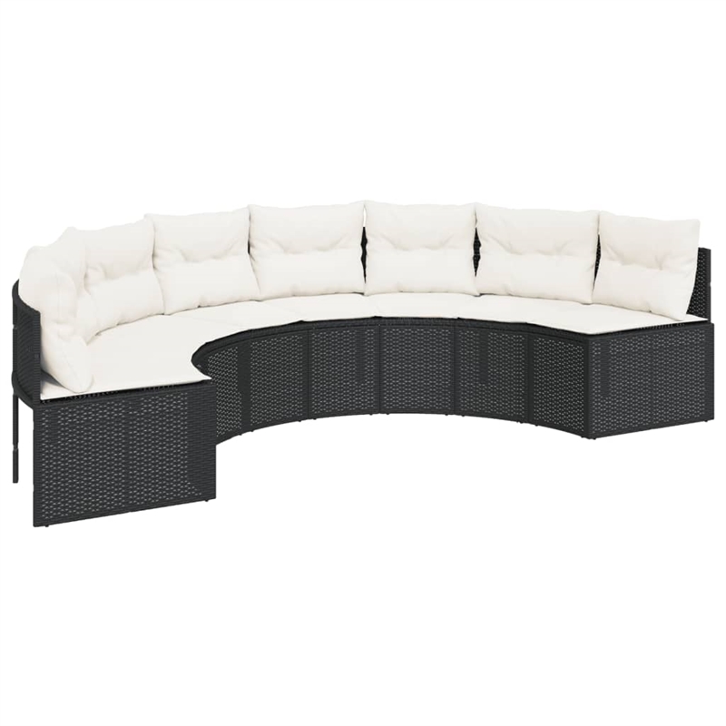vidaXL Patio Sofa in Black & Cream/White