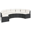 vidaXL Patio Sofa in Black & Cream/White