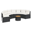 vidaXL Patio Sofa in Black & Cream/White