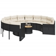 vidaXL Patio Sofa in Black & Cream With White Frame