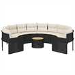 vidaXL Patio Sofa in Black & Cream With White Frame