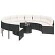 vidaXL Garden Sofa in Black & Cream With White Frame