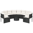 vidaXL Garden Sofa in Black & Cream With White Frame