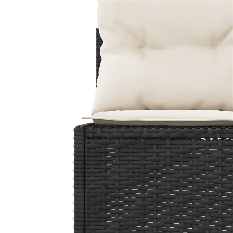 vidaXL Garden Sofa in Black & Cream With White Frame