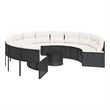 vidaXL Garden Sofa in Black & Cream With White Frame