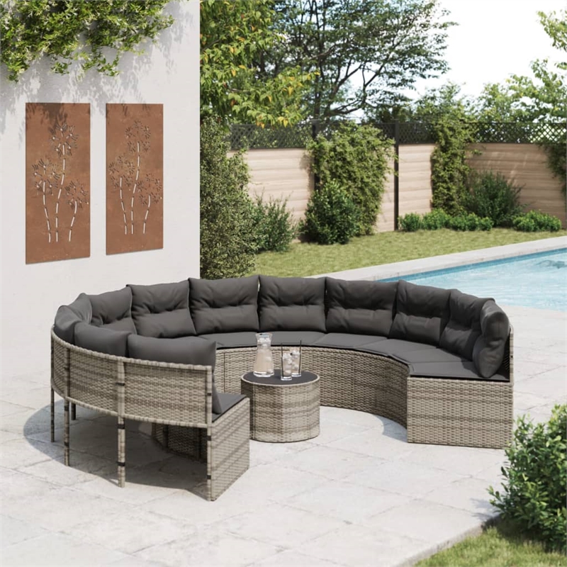 vidaXL Garden Sofa in Gray & Dark Gray
