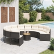 vidaXL Patio Sofa in Black & Cream With White Frame