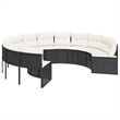vidaXL Patio Sofa in Black & Cream With White Frame