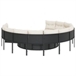 vidaXL Patio Sofa in Black & Cream With White Frame