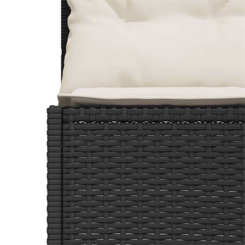 vidaXL Patio Sofa in Black & Cream With White Frame