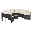 vidaXL Patio Sofa in Black & Cream With White Frame