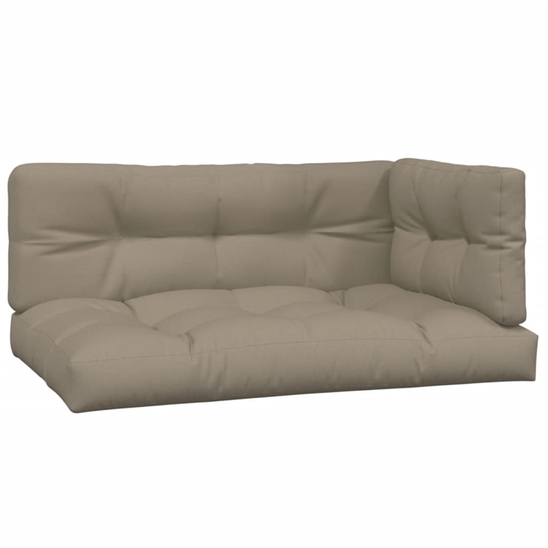 vidaXL Solid Acacia Wood Large Patio Sofa With Fabric Cushions in Taupe
