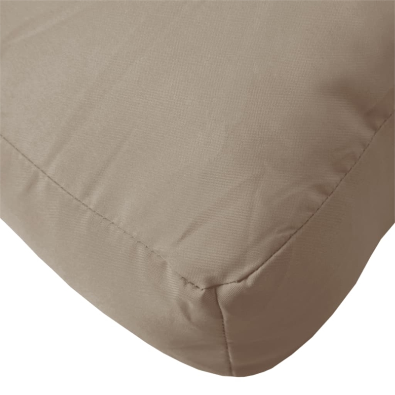 vidaXL Solid Acacia Wood Large Patio Sofa With Fabric Cushions in Taupe