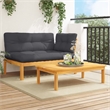 vidaXL Pallet Sofa Set in Anthracite & Natural Wood