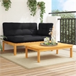 vidaXL Solid Acacia Wood Medium Modular Patio Sofa Set in Black