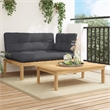 vidaXL Solid Acacia Wood Standard Patio Sofa Set in Anthracite
