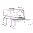 vidaXL Solid Acacia Wood Standard Patio Sofa Set in Anthracite