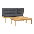 vidaXL Solid Acacia Wood Standard Patio Sofa Set in Anthracite