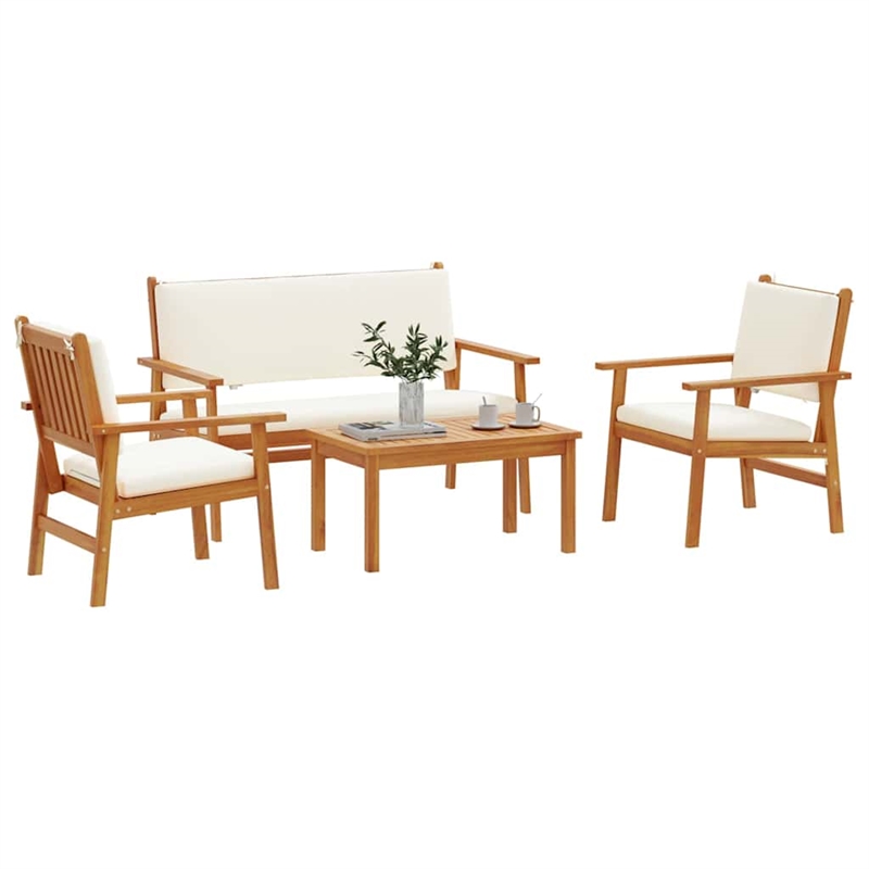 vidaXL 4 Piece Garden Sofa Set in Brown